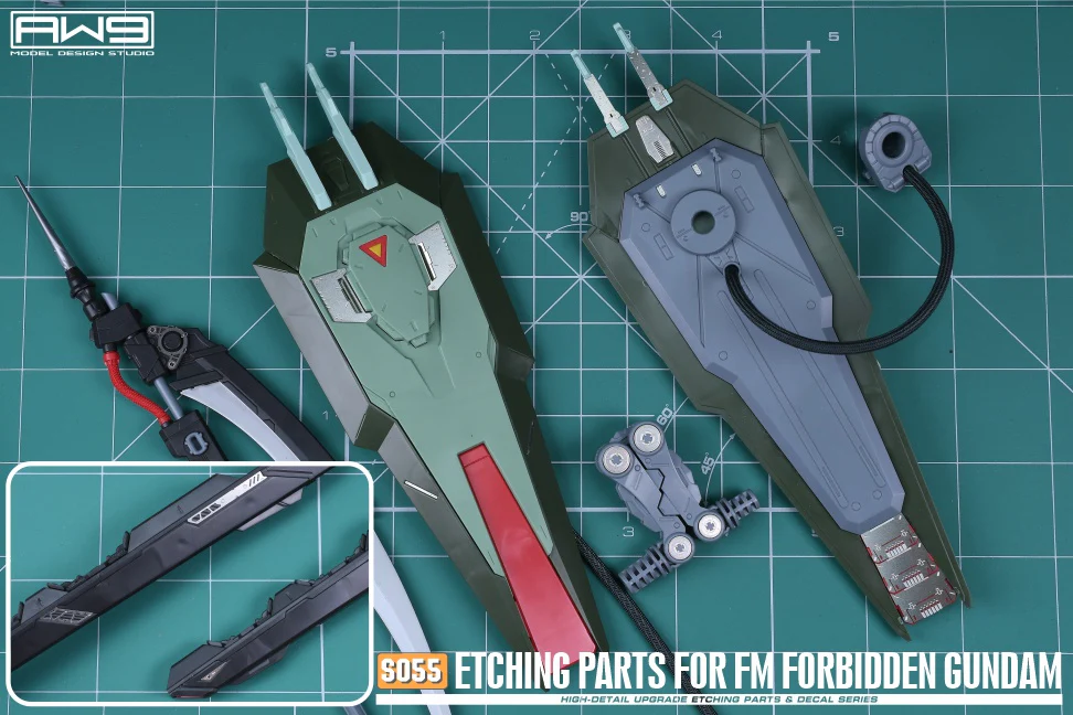 S55 Photo Etch FM 1/100 Forbidden Gundam w/ Decals - Image 13